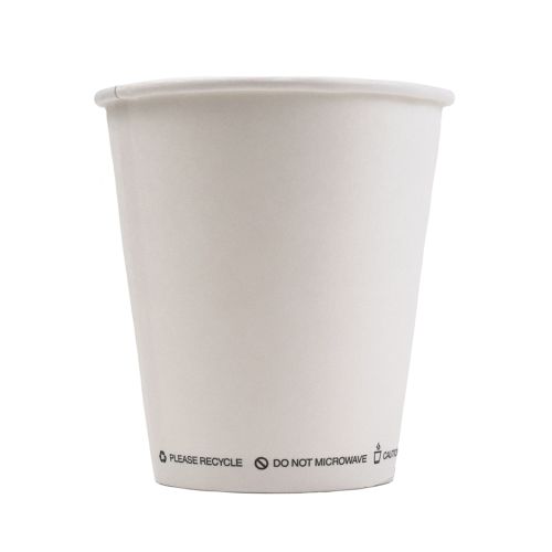Gobelet pour boisson chaude à paroi simple, blanc, emballé 10 oz